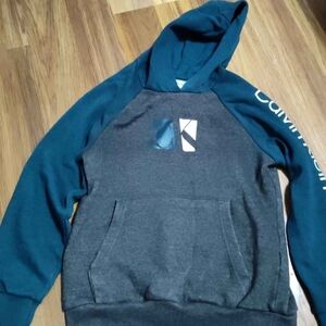 Calvin Klein Jeans Teal and Charcoal Men's Hoodie